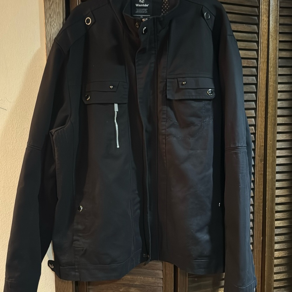 Man Black wantdo, 2XL, black jean jacket.